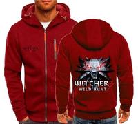Sudadera Polar for Hombre con Estampado de The Witcher, Sudadera Informal con Capucha, cárdigan de Manga Larga con Cremallera, Chaquetas Deportivas Ligeras y Abrigos.(D,4XL)