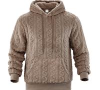 Sudadera polar para hombre | Estilo casual con capucha y tejido ligeramente elástico, de rayas, de cremallera, corte regular para adolescentes