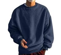 Sudadera Primavera Camisas de Manga Larga Exterior Urban Tops Hombres Casual Tops Manga Larga Durable Jersey para Trabajo & Tiempo Libre Fitness Entrenamiento Deporte, azul oscuro, S