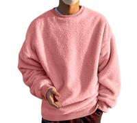 Sudadera Primavera Camisas de Manga Larga Exterior Urban Tops Hombres Casual Tops Manga Larga Durable Jersey para Trabajo & Tiempo Libre Fitness Entrenamiento Deporte, Rosa., S