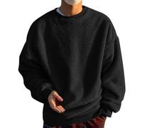 Sudadera Primavera Camisas de Manga Larga Exterior Urban Tops Hombres Casual Tops Manga Larga Durable Jersey para Trabajo & Tiempo Libre Fitness Entrenamiento Deporte, Negro , S