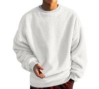 Sudadera Primavera Camisas de Manga Larga Exterior Urban Tops Hombres Casual Tops Manga Larga Durable Jersey para Trabajo & Tiempo Libre Fitness Entrenamiento Deporte, Blanco, S