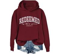 Sudadera Redeemed By His Grace, By His Grace, Sudaderas Redeemed Mujer Hombre, Claret-1, XL