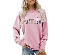 Sudadera Retro para trabajadora Social, Camiseta de graduación para Estudiantes y trabajadoras sociales, Regalo para Mujer, Cuello Redondo