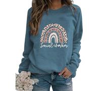 Sudadera Retro para trabajadora Social, Regalo para trabajadora Social, Regalo de graduación para Estudiantes, Cuello Redondo