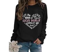 Sudadera Retro para trabajadora Social, Regalo para trabajadora Social, Regalo de graduación para Estudiantes, Cuello Redondo