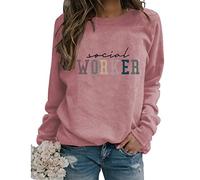 Sudadera Retro para trabajadora Social, Regalo para trabajadora Social, Regalo de graduación para Estudiantes, Cuello Redondo