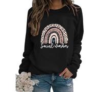 Sudadera Retro para trabajadora Social, Regalo para trabajadora Social, Regalo de graduación para Estudiantes, Cuello Redondo