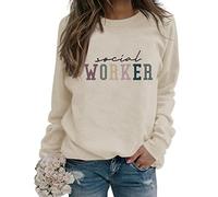 Sudadera Retro para trabajadora Social, Regalo para trabajadora Social, Regalo de graduación para Estudiantes, Cuello Redondo