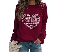 Sudadera Retro para trabajadora Social, Regalo para trabajadora Social, Regalo de graduación para Estudiantes, Cuello Redondo