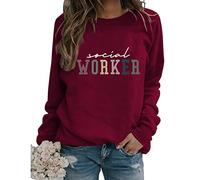 Sudadera Retro para trabajadora Social, Regalo para trabajadora Social, Regalo de graduación para Estudiantes, Cuello Redondo