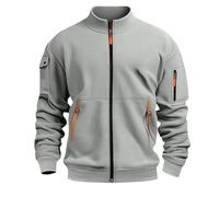 Sudadera San Capucha para Hombre, con Media Cremallera, Grandes Tamaños, Cómodo, Casual, para la Vida Diaria, para el Trabajo al Aire Libre, Multibolsillos, Color Sólido Sudaderas, gris, L
