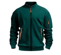 Sudadera San Capucha para Hombre, con Media Cremallera, Grandes Tamaños, Cómodo, Casual, para la Vida Diaria, para el Trabajo al Aire Libre, Multibolsillos, Color Sólido Sudaderas, 4-Blackish Green