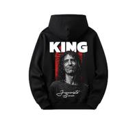 Sudadera Se Nos Lleva el Aire, Homenaje Robe Iniesta Extremoduro, Negro, Diseño King con Retrato y Firma Jesucristo García (FR/ES, Letras, XXL, Regular, Regular)