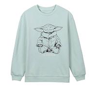 Sudadera sin Capucha de The Mandalorian - Color Verde - Talla XL - Elaborado con 65% Algodón de 240 gsm y 35% Poliéster - Estampado con Baby Yoda - Producto Original Diseñado en España