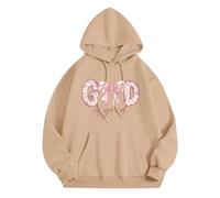 Sudadera sin capucha God Is Good para Mujer | Sudadera con Capucha Cómoda de Manga Larga | Ropa Casual de Moda para el Uso Diario Vestido de, Caqui., XXL