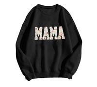 Sudadera sin capucha mujer mujer es otoño Yall calabaza Halloween sudadera estampado leopardo casual manga larga jersey camisa Tops Blusa, Le Noir, S