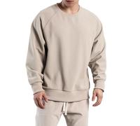 Sudadera sin capucha para hombre, color sólido, cuello redondo, ajuste holgado, casual, deportiva, cómoda, para invierno, otoño, uso al aire libre, para estudiantes, borde, todo, sudaderas para hombre