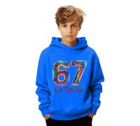 Sudadera Six Seven Niño 67 Meme Fun Sudadera con Capucha Manga Larga Casual Jersey Invierno Cálidos Sudaderas con Bolsillo Deportiva Sudaderas para Niñas