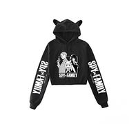 Sudadera Spy x Family Mujeres niñas Sudadera con Capucha de Manga Larga de Anime Anya Forger Divertido Jersey de Orejas de Gato Yor Forger