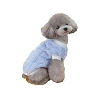 Sudadera Suave Perro Pequeño Ropa Chihuahua Sueter Gato Invierno, Suéteres de Lana cálidos Ropa de Cuello Redondo para Gatitos,Azul,L