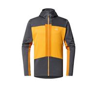 Sudadera técnica de hombre Haglöfs Roc Flash Mid Hood (magnetita/amarillo soleado)