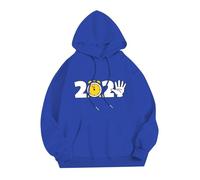 Sudadera térmica de trabajo de cuello redondo térmica para hombre estampada con bolsillo y cordón, manga larga, amplia e informal, ropa de hombre otoño/invierno sudadera Cactus, A-azul., L