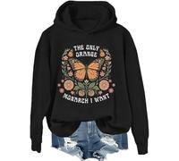 Sudadera The Only Orange Monarch I Want, We Only Need One Monarch, camisas de mariposa naranja para mujeres y hombres, Negro-1, M