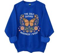 Sudadera The Only Orange Monarch I Want, We Only Need One Monarch, camisas de mariposa naranja para mujeres y hombres, Klein Azul, M