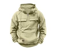 Sudadera tipo cargo con media cremallera para hombre, estilo militar, retro, manga larga, sudadera con capucha para exteriores, resistente al viento, sudadera deportiva de color sólido, sudaderas con
