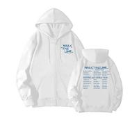 Sudadera Unisex con Capucha de algodón Walk The Line for Fans de la Gira Mundial 2025.(B White-Fleece,S)
