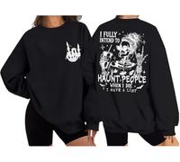 Sudadera unisex con texto en inglés "I Fully Intend To Haunt People When I Die, Negro, XL