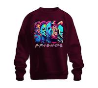 Sudadera unisex Horror Friends Neon Chucky Michael Myers Jason Freddy Pennywise, granate, M