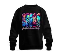 Sudadera unisex Horror Friends Neon Chucky Michael Myers Jason Freddy Pennywise, Negro , XL