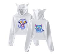 Sudadera unisex Kawaii Monster Design Anime Estilo Gráfico K Pop Demon Hunters Suéter Sudadera con Capucha, White6, S
