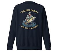 Sudadera unisex para adultos con texto en inglés "I Don't Need Therapy I Just Need to Go Fishing", Navy Blazer, 3XL