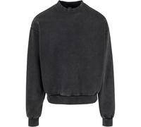 Sudadera Urban Classics Acid Washed Crewneck Hombre Oversize Negra Verdosilla
