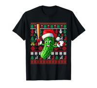 Sudadera Vegana de Santa Pickle Playing Béisbol Xmas Player Camiseta