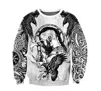 Sudadera Vikinga Jersey De Manga Larga con Estampado 3D De Mitología Nórdica Valhalla para Hombre Y Mujer, Disfraz De Cosplay,Ragnar Shirt,4XL
