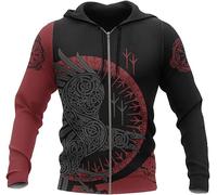Sudadera vikinga para hombres, mitología nórdica Odin Raven Sweatshirt 3D impresa, chaqueta de moda casual de una calle unisex, el regalo para él/ella