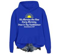 Sudadera y sudaderas con capucha unisex His Mercies Are New Every Morning, azul real, L