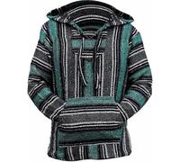 Sudadera y suéter para hombre Suéter mexicano Suéter hippie Surf Poncho Suéter para el día a día, verde, XXL