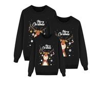 Sudaderas a juego para parejas de Feliz Navidad 2025, suéter de copo de nieve, reno, cómodo forro de lana, sudaderas familiares de cuello redondo para adolescentes y mujeres, sudaderas gráficas para