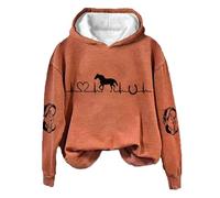 Sudaderas abrigo mujer invierno con capucha Hoodie Sudadera suave cárdigan Otoño Fleece Cómodas Sudadera con Capucha Color Sólido Sudadera Moda Cálida con Cremallera y Bolsillos, naranja, S