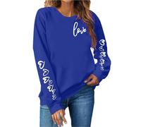 Sudaderas acogedoras de San Valentín para mujer, sudadera de San Valentín 2026 para mujer: lindas camisas para el día de San Valentín, estampado gráfico de corazón de amor, suéter de manga larga