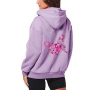 Sudaderas cálidas con capucha para mujer, con cordón, deportivas, para invierno, sherpa, manga larga, concienciación sobre el cáncer de mama, forro polar, casual, con cremallera, suéter suave para