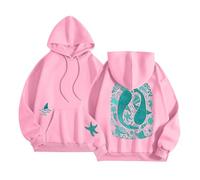 Sudaderas casuales con capucha para mujer, lindas sudaderas de verano delgadas con capucha, camisetas de playa de moda Y2K Essential Anime Comfort Country Funny Fashion Loose Fit 2025 Cartoon Women's