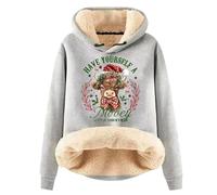 Sudaderas Chicas Largas de Mujer Over Fear Sudadera con Capucha Sudadera con Capucha Proverb Hoodie Gato Gótico, Light Gris-b, L