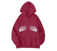 Sudaderas Color Rojo para Mujer Largas Naranja Adolescentes Peluche Pelo Poleras Chimenea Cinturon Color Grueso 3 Dentro Cruzada Rockera Lima Casuales Flojas Mayoreo Rombos