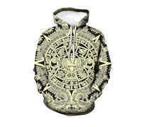Sudaderas con capucha aztecas para hombre con diseño de tótems mayas sudaderas estampadas de temática mexicana camisetas de manga larga con motivos góticos y de terror prendas informales unisex